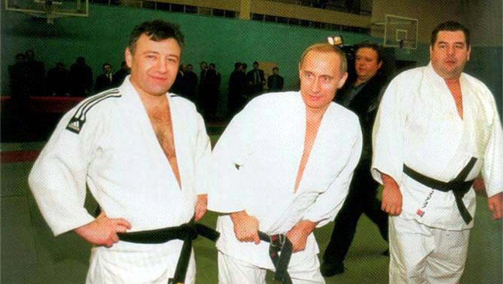 Путин и Ротенберг на секции по дзюдо