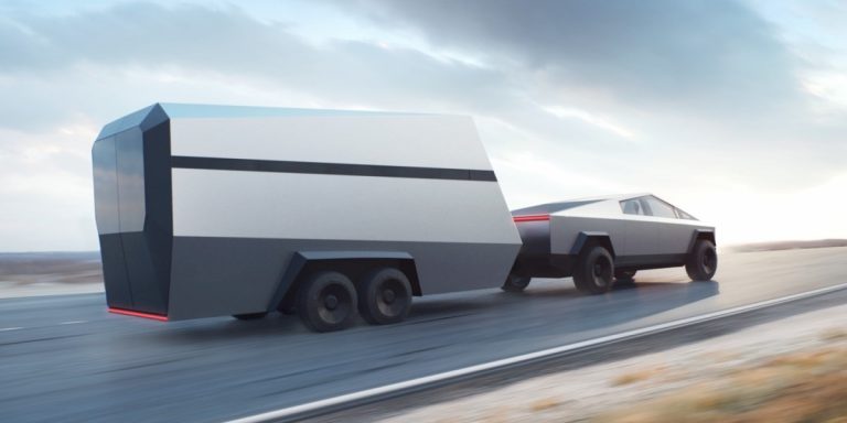 The new Tesla pickup truck can be equipped with a trailer