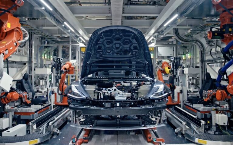 Tesla car assembly.
